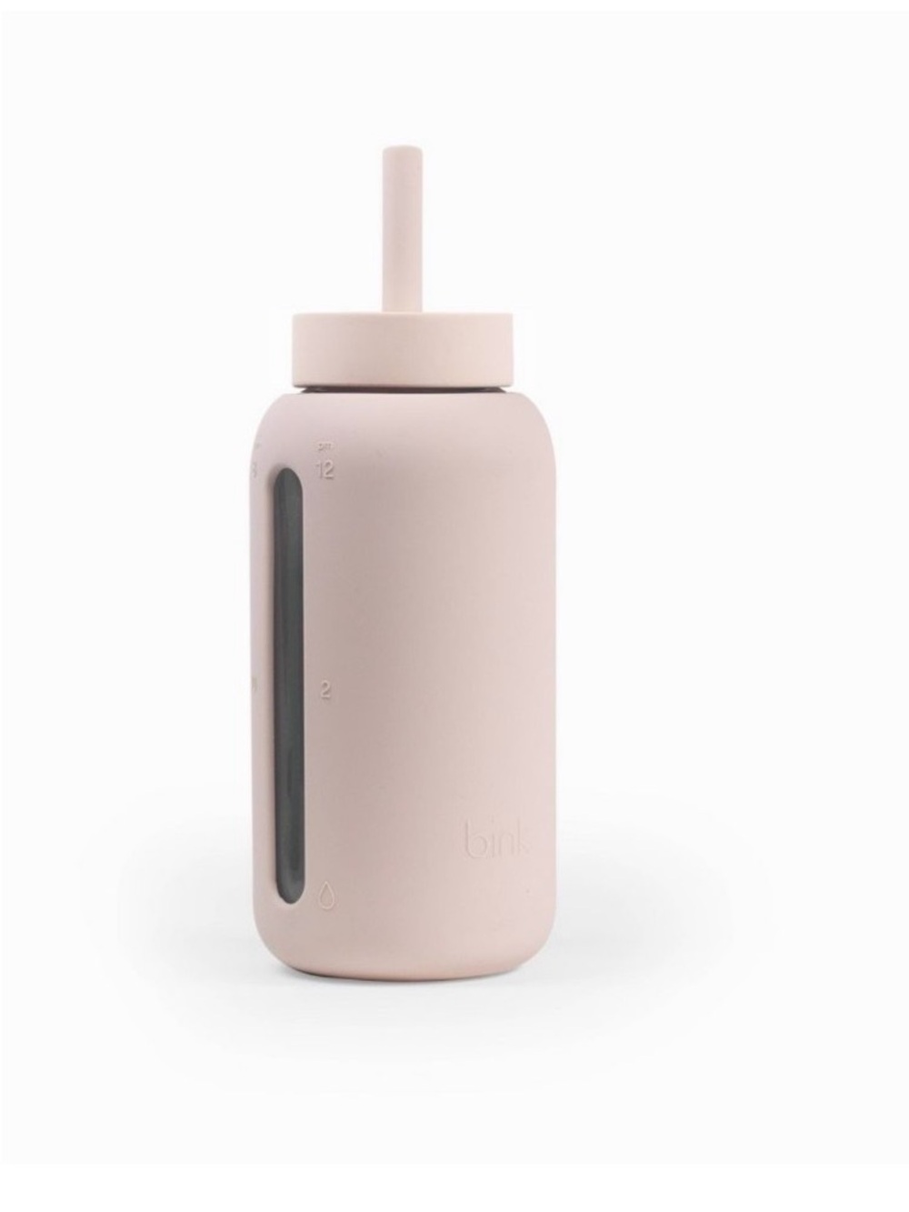 bink Silicone Water Bottle with Straw - Blush Pink